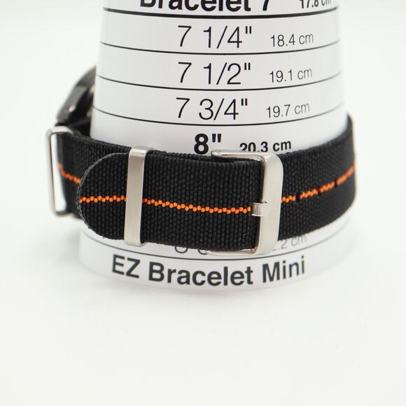 Kenneth Cole NY Mens 45mm Chronograph Watch Black Orange Nylon w New Battery - Picture 4 of 11